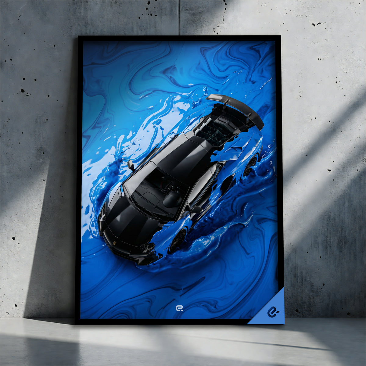 Surreal Scene Color Puddle Blau
