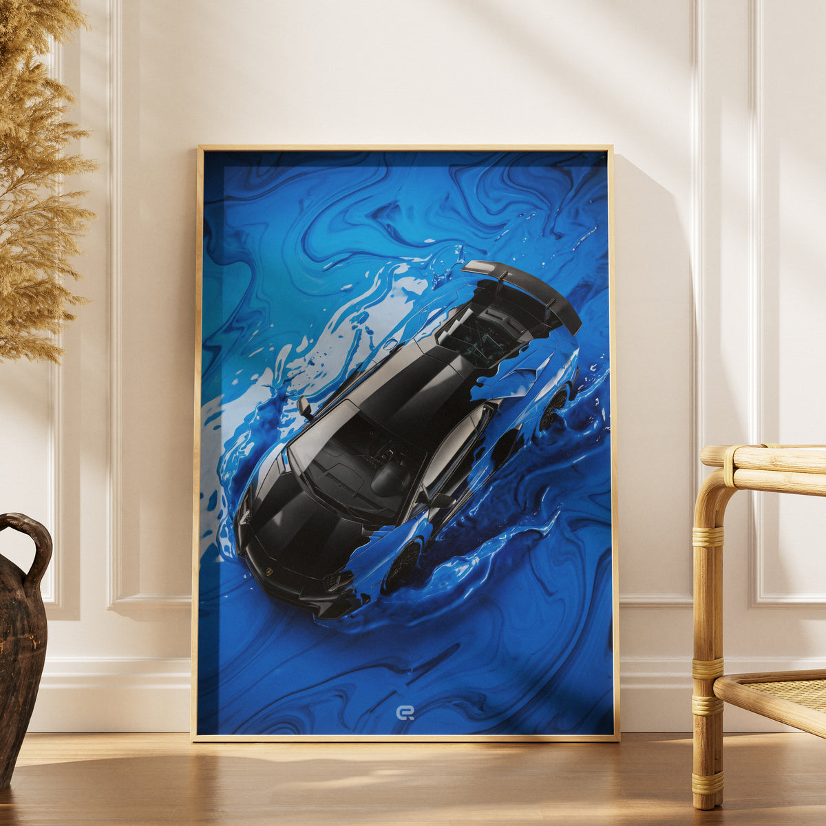 Surreal Scene Color Puddle Blau