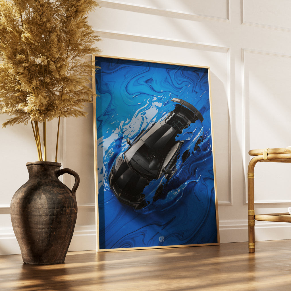 Surreal Scene Color Puddle Blau