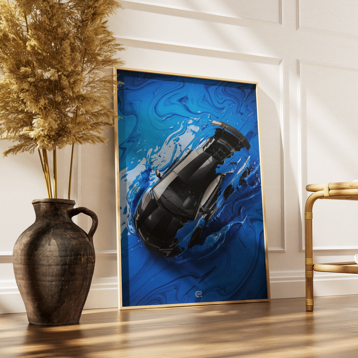 Surreal Scene Color Puddle Blau