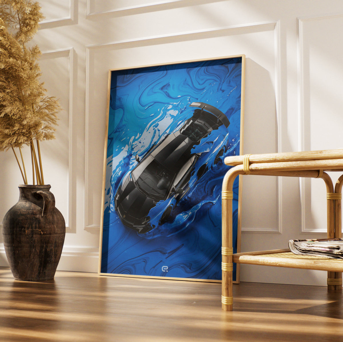 Surreal Scene Color Puddle Blau