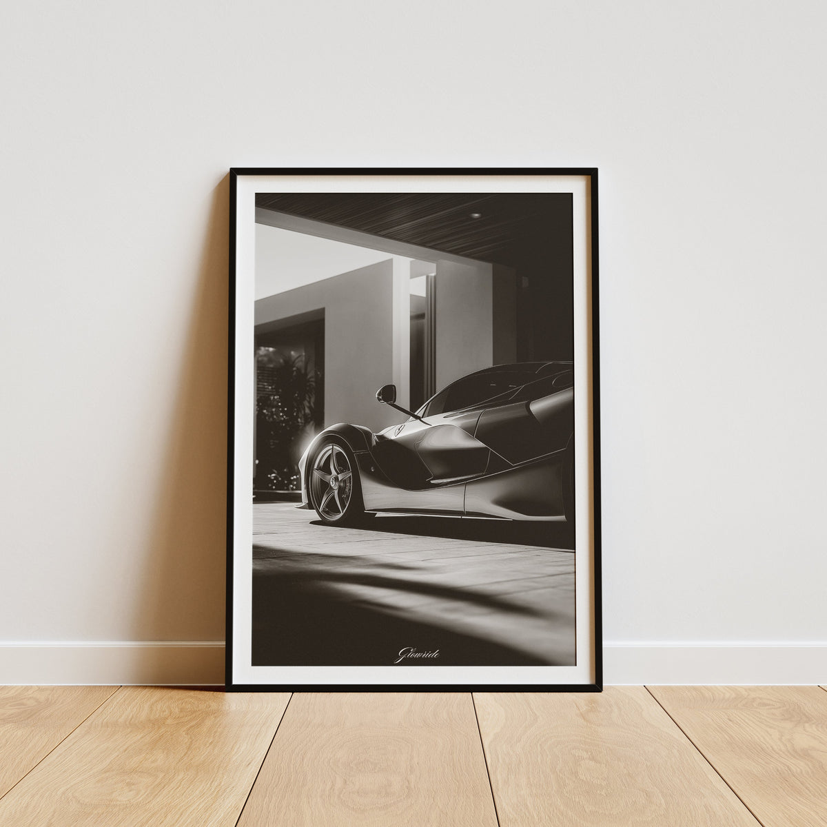 LaFerrari Poster Luxury Line – Schwarz-Weiß Auto-Kunstwerk